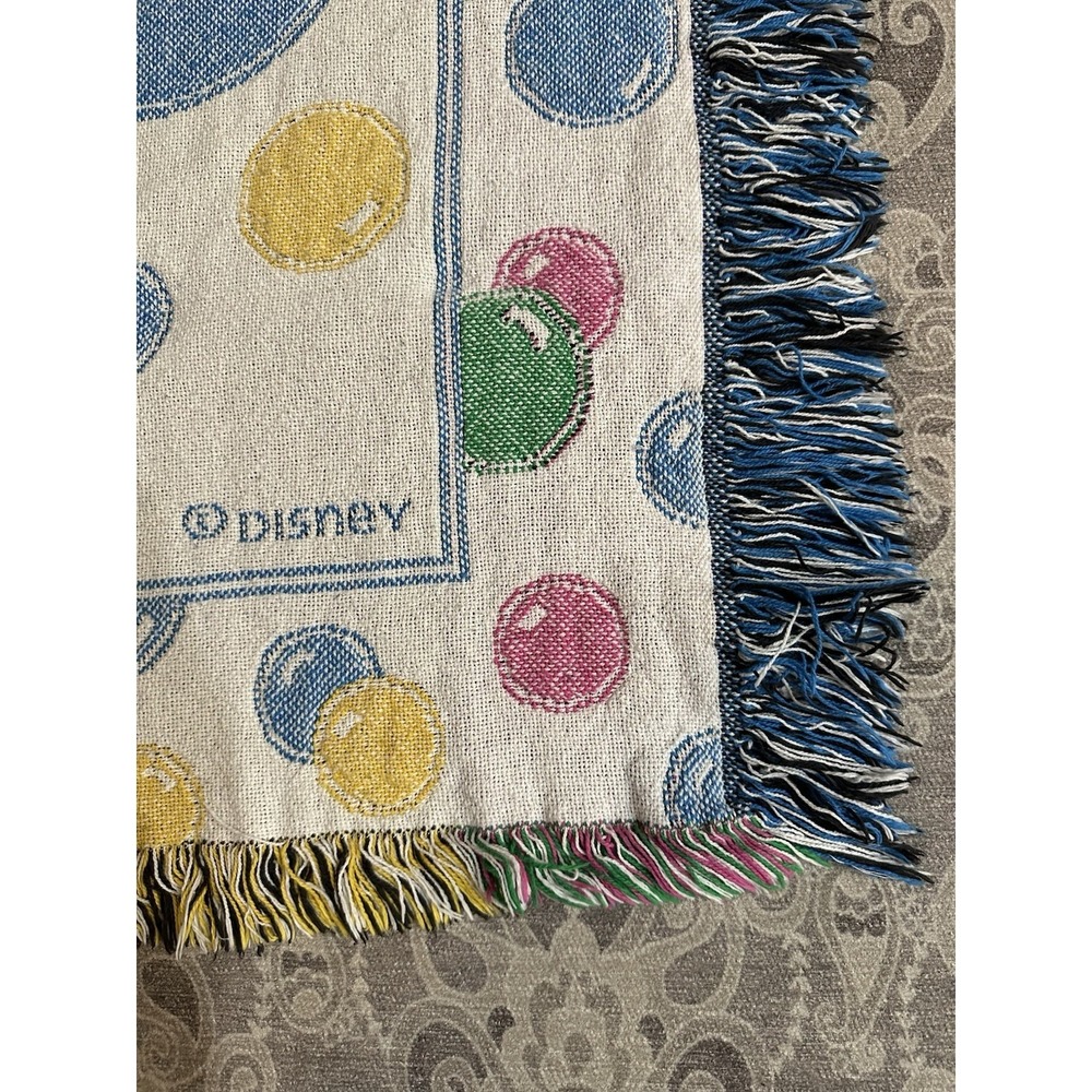 Vintage Disney Babies Tapestry Throw Blanket Mickey Minnie Pluto 44x32 Colorful - Picture 4 of 9